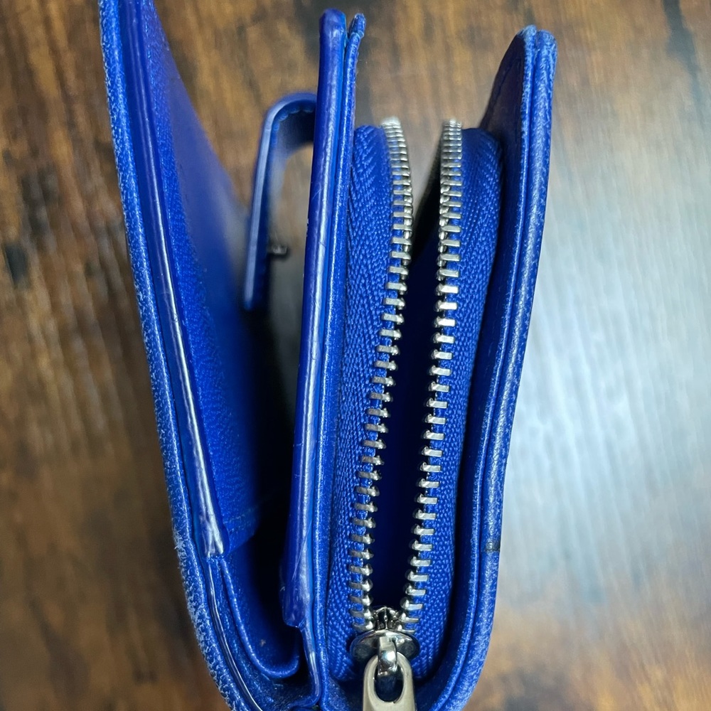 Christian Dior Quilt Lambskin Cannage Lady Dior Eden Wallet Blue - Picture 7 of 10